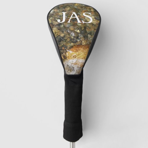 River_Worn Pebbles Brown and Grey Natural Abstract Golf Head Cover