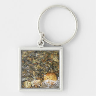 River-Worn Pebbles Brown and Grey Natural Abstract Keychain