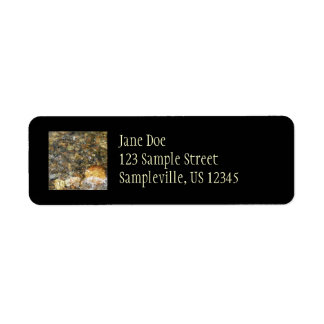 River-Worn Pebbles Brown and Grey Natural Abstract Label