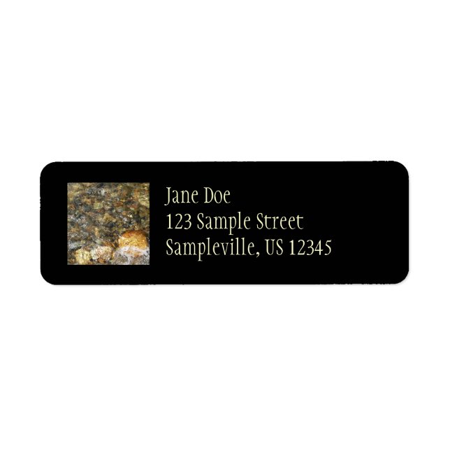 River-Worn Pebbles Brown and Grey Natural Abstract Label (Front)