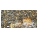 River-Worn Pebbles Brown and Grey Natural Abstract License Plate