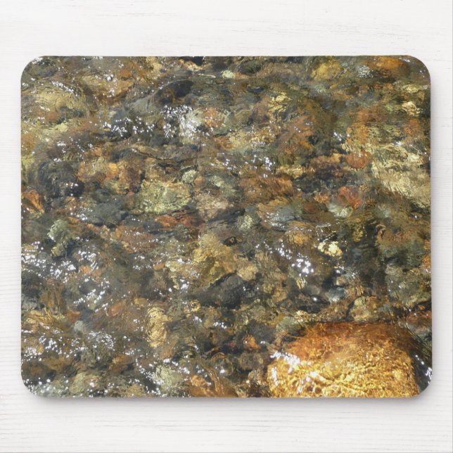 River-Worn Pebbles Brown and Grey Natural Abstract Mouse Pad (Front)