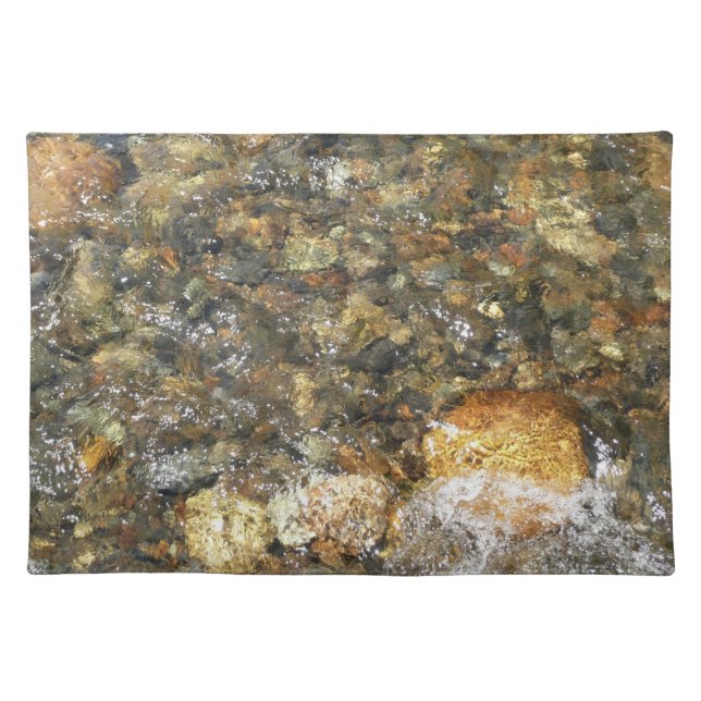 River-Worn Pebbles Brown and Grey Natural Abstract Placemat (Front)