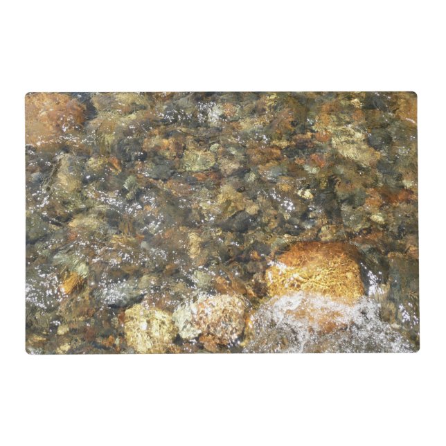 River-Worn Pebbles Brown and Grey Natural Abstract Placemat (Front)