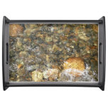 River-Worn Pebbles Brown and Grey Natural Abstract Serving Tray