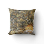 River-Worn Pebbles Brown and Grey Natural Abstract Throw Pillow