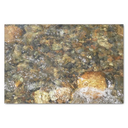 River_Worn Pebbles Brown and Grey Natural Abstract Tissue Paper