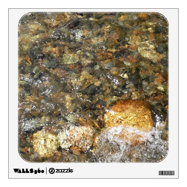 River-Worn Pebbles Brown and Grey Natural Abstract Wall Sticker (Front)