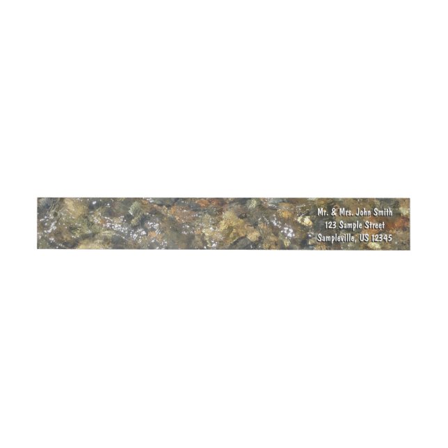 River-Worn Pebbles Brown and Grey Natural Abstract Wrap Around Label (Individual)