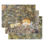 River-Worn Pebbles Brown and Grey Natural Abstract Wrapping Paper Sheets