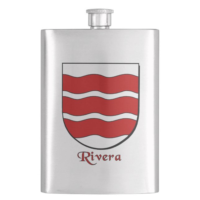 Rivera Heraldic Shield Hip Flask (Front)