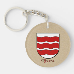 Rivera Historical Shield and Spanish Flag Keychain