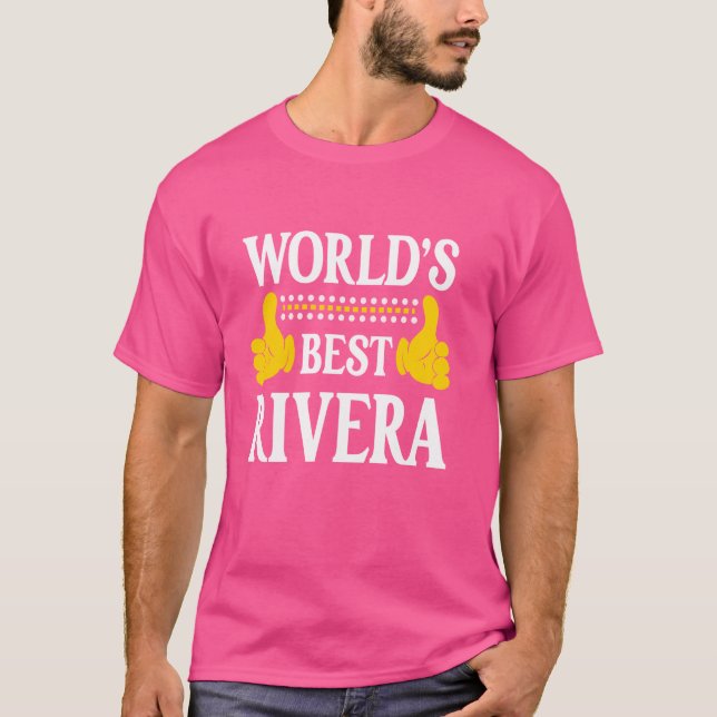 Rivera Surname Team Family Last Name World's Best  T-Shirt (Front)