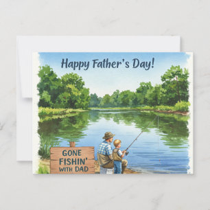 riverbank scene for Father's Day Postcard