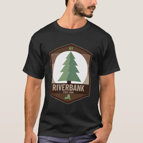 Riverbank State Park New York Ny Tree Forest Badge T_Shirt