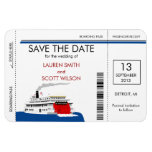 Riverboat Boarding Pass Save The Date Magnets at Zazzle