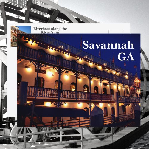 Riverboat Riverfront Savannah GA Photographic Postcard