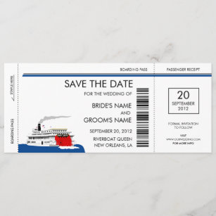 Riverboat Wedding Save the Date Cards