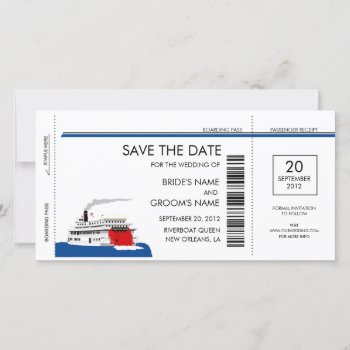 Riverboat Wedding Save The Date Cards by PMCustomWeddings at Zazzle