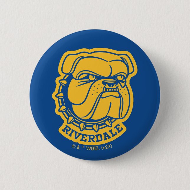 Riverdale Bulldog Head Button (Front)