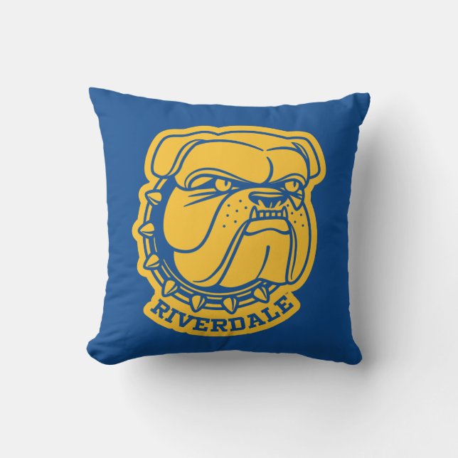 Riverdale Bulldog Head Throw Pillow (Front)
