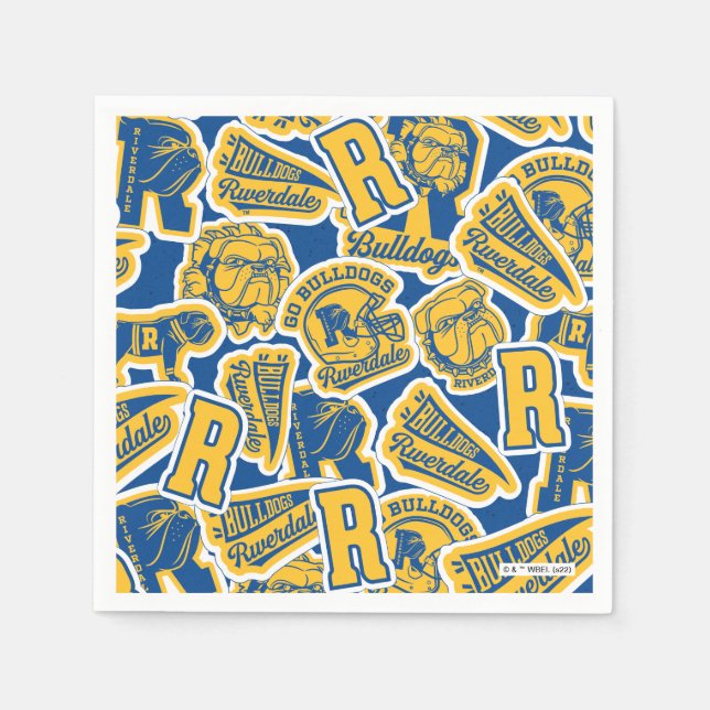 Riverdale Football and Cheer Pattern Napkins (Front)