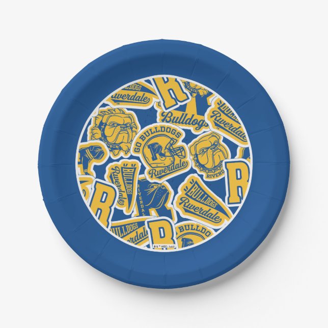 Riverdale Football and Cheer Pattern Paper Plates (Front)