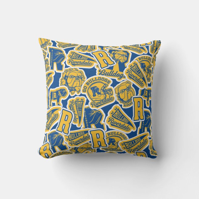 Riverdale Football and Cheer Pattern Throw Pillow (Front)