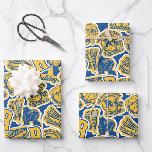 Riverdale Football and Cheer Pattern Wrapping Paper Sheets