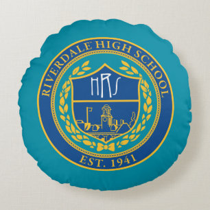 Riverdale High School Seal Round Pillow