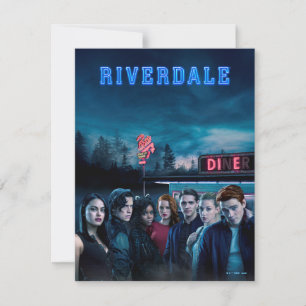 Riverdale Outside Pop's Diner Poster Note Card