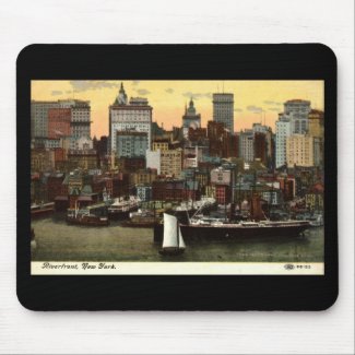 Riverfront New York City Vintage c1905 Mouse Pad