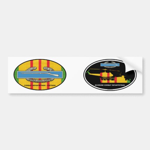 Riverine Infantry Tango Boat CIB Euro_Oval Pair Bumper Sticker