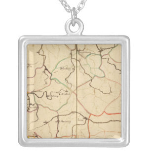 Rivers and Valleys of Germany Silver Plated Necklace