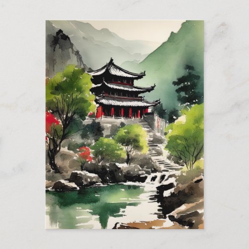 Rivers Grace Chinese Palace Perched Postcard