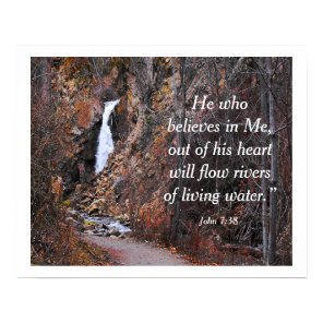 Rivers Living Water Inspirational Bible Quote Poster