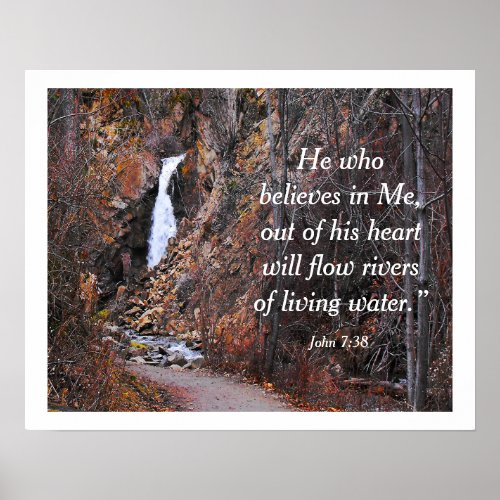 Rivers Living Water Inspirational Bible Quote Poster