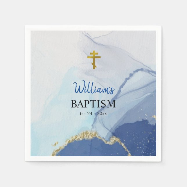 Rivers of Living Water Orthodox Christian Baptism Napkins (Front)
