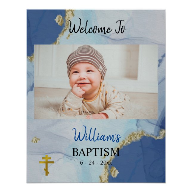 Rivers of Living Water Orthodox Christian Baptism Poster (Front)