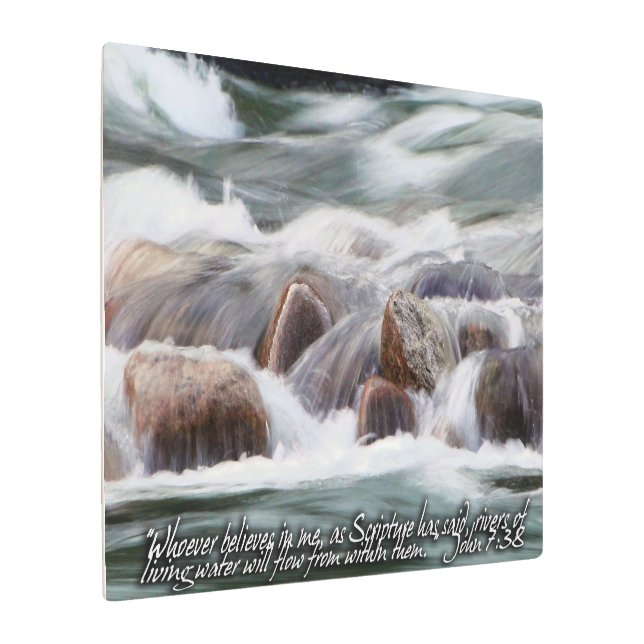 Rivers of Living Waters Inspirational Metal Print (Angled)