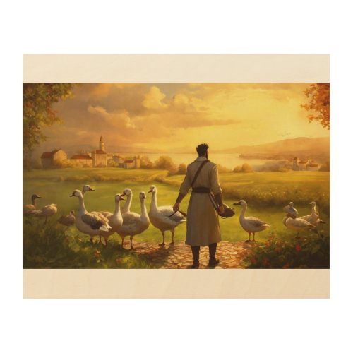 Rivers Serenity Geese Family Wood Wall Art