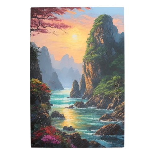 Rivers Vigor Tall Rocky Cliffs Metal Print