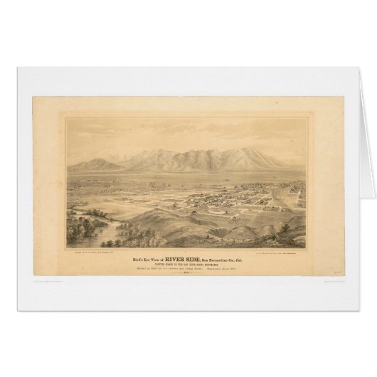 Riverside, CA. Panoramic Map 1877 (1404C) Cards (Front Horizontal)