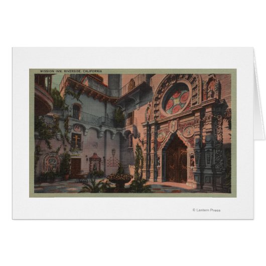Riverside, CA - View of Mission Inn Courtyard Cards (Front Horizontal)