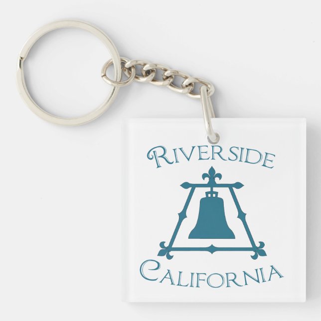 Riverside, California Fleur Design Keychain (Front)
