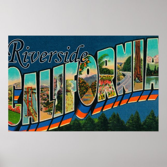 Riverside, California - Large Letter Scenes Poster (Front)
