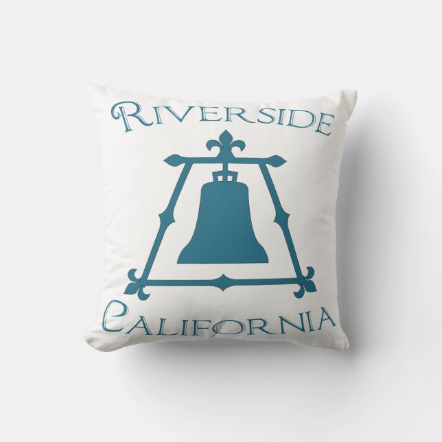 Riverside, California Raincross Fleur Design Throw Pillow (Front)