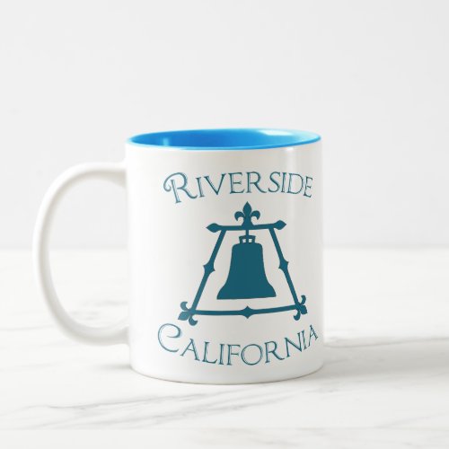 Riverside California Raincross Fleur Design Two_Tone Coffee Mug