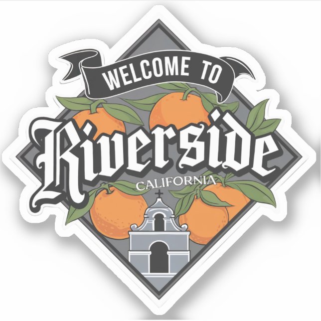 Riverside California  Sticker (Front)