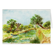 Riverside Campsite Watercolor Painting (Front Horizontal)